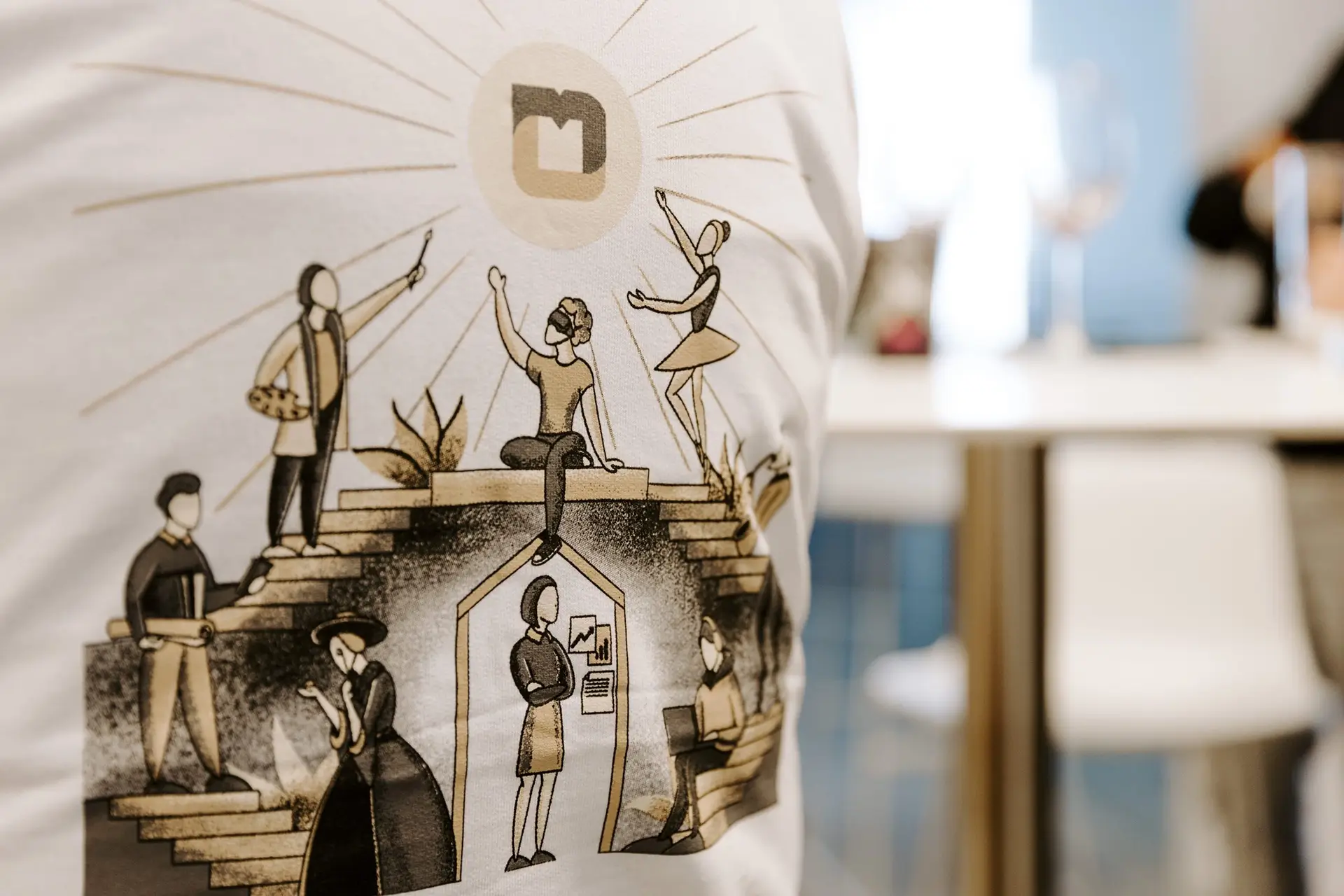 Achterkant van een gepersonaliseerd t-shirt