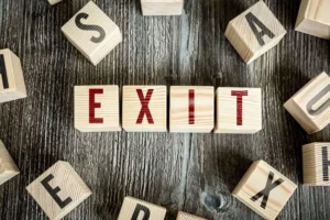 Exit in letterblokjes